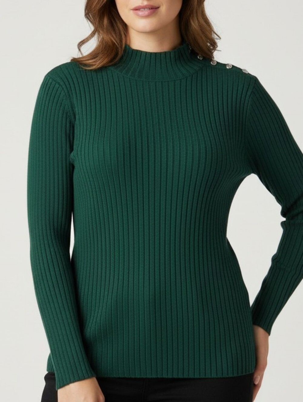 Dark Green New York & Co Ribbed Sweater